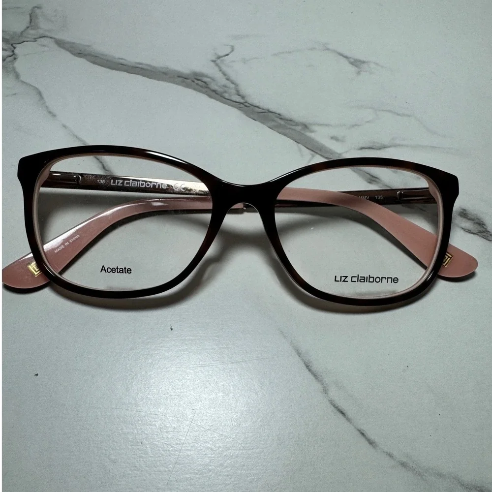 Liz Claiborne L647 HMV Tortoise Pink Acetate Eyeglass Frames 135mm